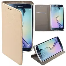  Telefontok LG K30 (2019) - arany mágneses átlátszó szilikon keretes könyvtok tok és táska