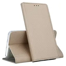  Telefontok Samsung Galaxy A25 5G - arany mágneses szilikon keretes könyvtok tok és táska