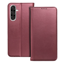 Telefontok Samsung Galaxy A26 5G - Smart Magnetic burgundy szilikon keretes mágneses könyvtok tok és táska
