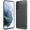  Telefontok Samsung Galaxy S21 FE - Forcell CARBON fekete szilikon tok