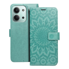  Telefontok Xiaomi Poco C85 - MEZZO mandala mintás zöld mágneses szilikon keretes könyvtok tok és táska