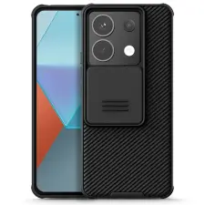  Telefontok Xiaomi Poco X6 5G - Nillkin csúsztatható kameravédős fekete hátlap tok tok és táska