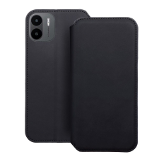  Telefontok Xiaomi Redmi A1 - Dual Pocket - fekete mágneses átlátszó szilikon keretes könyvtok tok és táska
