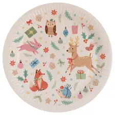  Téli erdő Winter Woodland papírtányér 8 db-os 23 cm party kellék