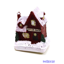 Téli házikó kicsi 6x8x4,5cm - C dekorációs kellék