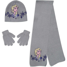Téli szett sapka kesztyű sál Frozen Elsa 54 cm Szürke gyerek sapka