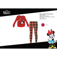  Téli vastag pamut gyerek pizsama - flanel pizsama - Disney Minnie egér - piros - 98
