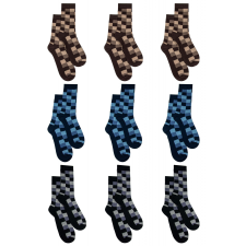 Teljes készlet 9 pár közepes zokni Cubes, női, többszínű, 37-41 férfi zokni