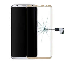  Temp-glass631046 Samsung Galaxy S8 Plus arany 3D-teljes lefedettséget biztosító Karcálló,ütésálló kijelzővédő üvegfólia, 9H tempered glass, törlőkendővel mobiltelefon kellék