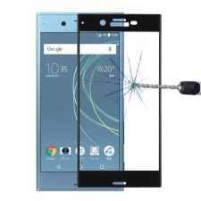  Temp-glass631152 Sony Xperia XZS fekete 3D-teljes lefedettséget biztosító Karcálló,ütésálló kijelzővédő üvegfólia, 9H tempered glass, törlőkendővel mobiltelefon kellék