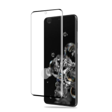  Temp-glass63127467 Samsung Galaxy S20 Ultra matt fekete 3D-teljes (teljes felület ragasztó) lefedettséget biztosító karcálló, ütésálló kijelzővédő üvegfólia, 9H tempered glass, törlőkendővel mobiltelefon kellék