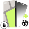 Tempered Glass Protector iPhone 15 Pro üvegfólia + kamera védő fólia - Privacy Glass
