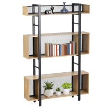 Tempo 3 polcos polcállvány, tölgy/fekete, KILIS NEW TYP 3 bútor