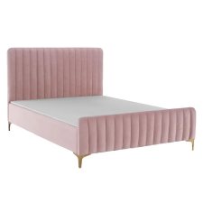 Tempo Ágy, rózsaszín/ gold arany króm, 140x200, KAISA ágy és ágykellék