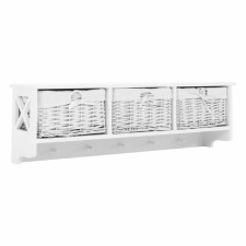 Tempo Akasztós polc 3 kosárral, fehér, RAFAELLO bútor