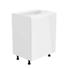 Tempo Alsószekrény, fehér-fehér extra magasfényű, jobbos, AURORA D601F bútor