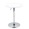 Tempo Bárasztal, magasság állítással, króm/fehér, átmérő 60 cm, BRANY 2 NEW