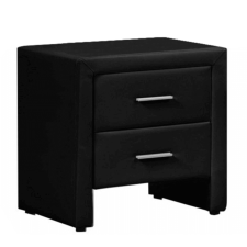 Tempo CASTEL Éjjeliszekrény, ökobőr, fekete bútor