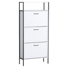 Tempo Cipőtároló, 3 soros, fehér, TREDIS bútor