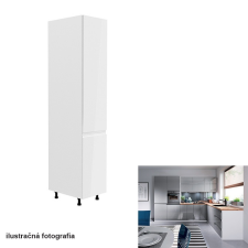 Tempo Élelmiszer szekrény, fehér-szürke extra magasfényű, jobbos, AURORA D40SP bútor