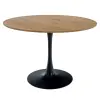 Tempo Étkezőasztal, kerek, tölgy/fekete, átmérő 110 cm, REVENTON NEW