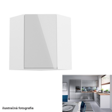 Tempo Felsőszekrény, fehér-szürke extra magasfényű, AURORA G60N bútor