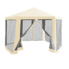 Tempo Kerti pavilon sátor, 3,9x2,5x3,9m, bézs/fekete, RINGE TYP 2+6 oldal