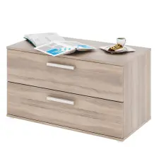 Tempo Kétfiókos Komód, DTD laminált, sonoma tölgyfa, DUNAJ 8 bútor