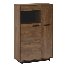 Tempo Komód/Vitrin, bolzano tölgy/fekete, balos, DELIS C1 bútor