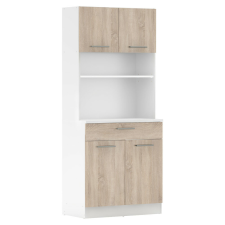 Tempo Négyajtós szekrény, fehér/sonoma tölgy, DOMIS NEW bútor