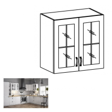 Tempo PROVANCE Kétajtós felsőszekrény üveggel G60S, fehér/sosna andersen bútor