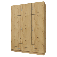 Tempo Ruhásszekrény, háromajtós, artisan tölgy, GERI NEW bútor