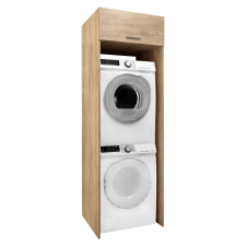 Tempo Szekrény mosógép és szárítógép fölé, artisan tölgy, JERGI fürdőszoba bútor
