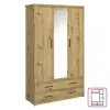 Tempo Szekrény tükörrel 3D4S, artisan tölgy, AIRON
