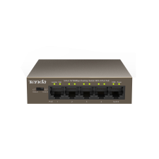 Tenda TEF1105P-4-63W Unmanaged PoE Switch - Fekete hub és switch