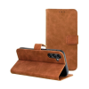 Tender Book Samsung Galaxy A15 4G / A15 5G flip/oldalra nyíló műbőr tok kártyatartó résszel, barna