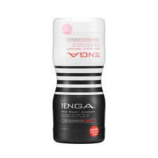 Tenga Dual Sensation Cup Extremes - többször használható, vízálló, kétvégű maszturbátor - lágy/intenzív (fehér-fekete) egyéb erotikus kiegészítők férfiaknak