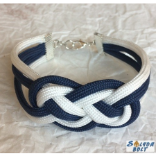  Tengerészcsomós karkötő kék-fehér színben, kézműves termék karkötő