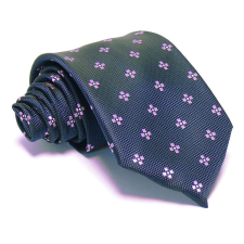 Tengerészkék nyakkendő - rózsaszín mintás nyakkendő