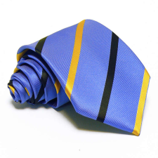  Tengerkék nyakkendő - sötétkék-arany csíkos nyakkendő