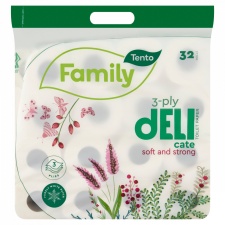 Tento Family Delicate illatmentes toalettpapír 3 rétegű 32 tekercs higiéniai papíráru
