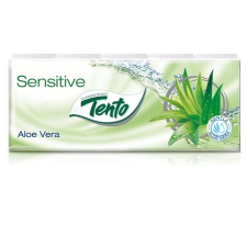 TENTO Papír zsebkendő, 3 rétegű, 10x10 db, "Sensitive", aloe vera papírárú, csomagoló és tárolóeszköz
