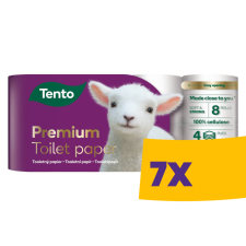 TENTO Premium Gold WC papír - 4 rétegű, 8 tekercs (Karton - 7 csomag) higiéniai papíráru