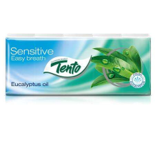 TENTO &quot;Sensitive Easy Breath&quot; 10x10 db 3 rétegű eukaliptuszolaj illatú papír zsebkendő papírárú, csomagoló és tárolóeszköz