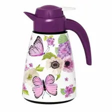  Termosz kiöntő 1,2 L lila lepkés kulacs, kulacstartó