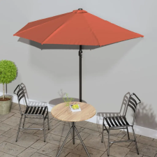  Terrakotta féloldalas napernyő alumíniumrúddal 270x144x222 cm kerti bútor