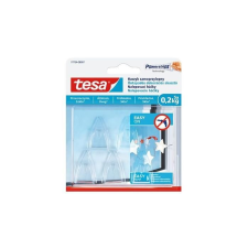 Tesa Műanyag akasztó, ragasztócsíkkal, kis méret, TESA "Powerstrips®", átlátszó, 5db/bliszt ragasztó
