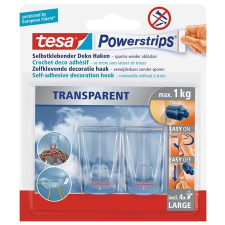 Tesa Műanyag akasztó ragasztócsíkkal, "Powerstrips®", átlátszó ragasztóanyag