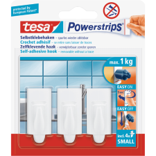 Tesa POWERSTRIPS AKASZTÓ,FEHÉR 3DB/CSOMAG, KICSI fürdőszoba kiegészítő