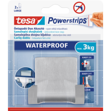 Tesa POWERSTRIPS VÍZÁLLÓ DUÓ AKASZTÓ, METÁL, 1DB, 2 RAGASZTÓCSÍKKAL fürdőszoba kiegészítő